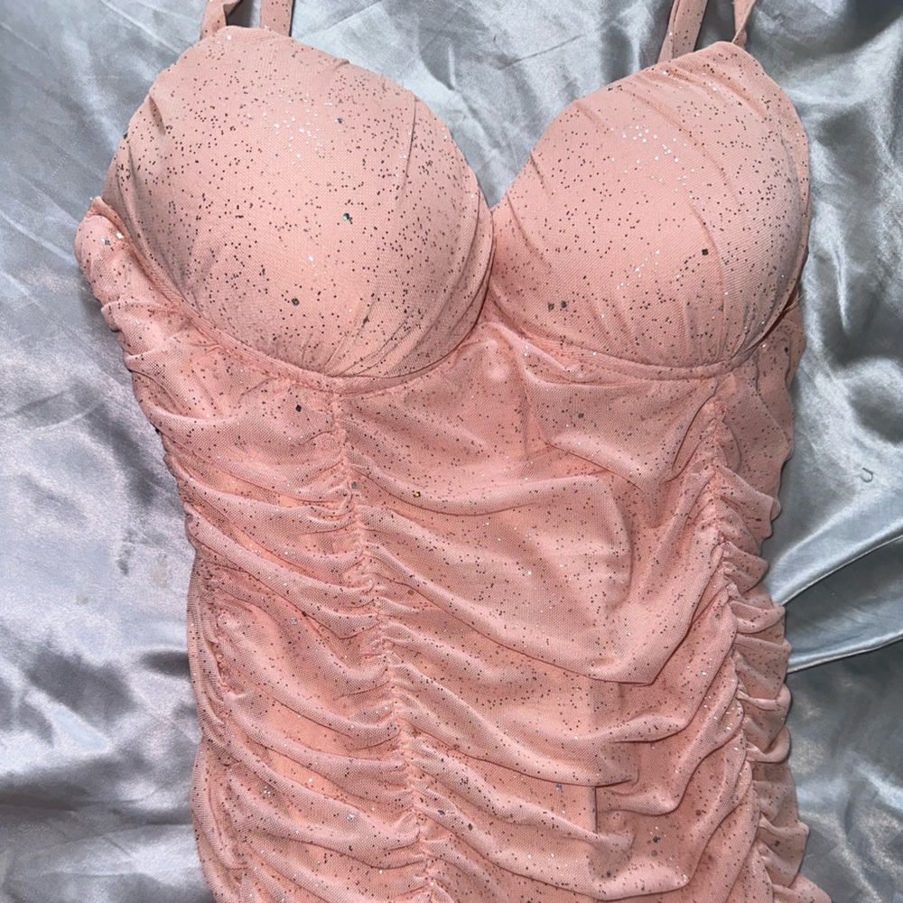 NWT MINI DRESS baby pink sparkles dress - Picture 3 of 3